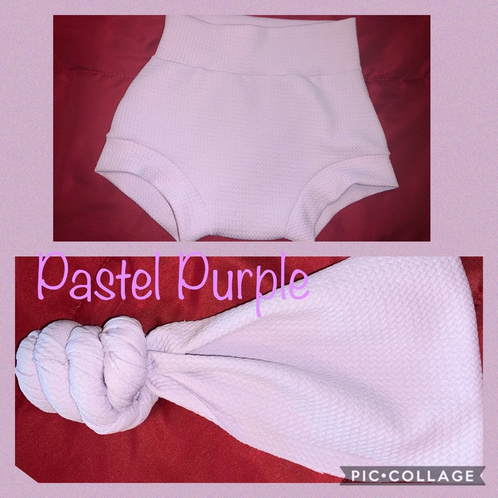 Pastel Purple Bummie & Topknot Set
